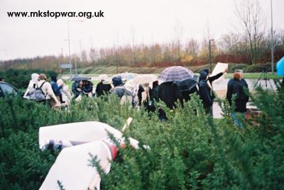 A view looking towards the road from near the speakers platform