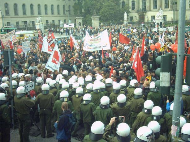 2004 - over 100.000 protest against cutbacks in the social welfare system