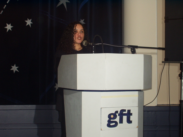 Aimara Reques of Camcorder Guerrillas, director of the film, chairs the evening.
