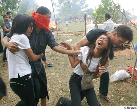 Grief stricken survivors of the South Asian Tsunami