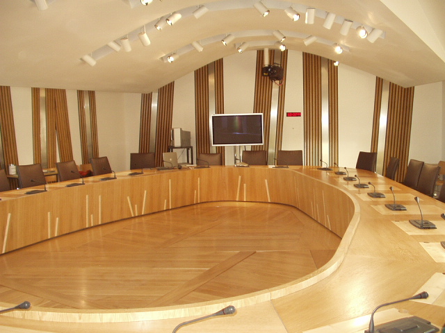 Committee room number 6 in the Scottish Parliament.