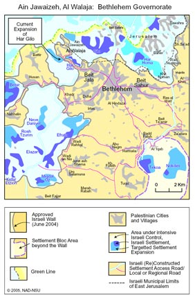 Map showing Walaja village