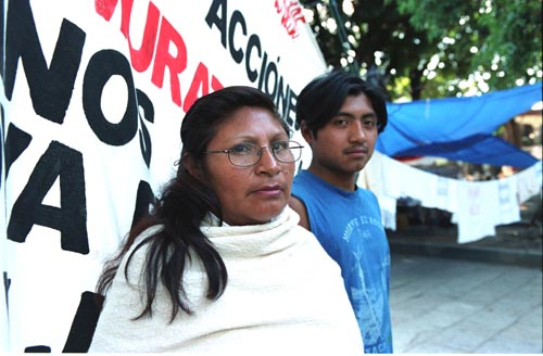 Cipo activists at their protest camp before its violent eviction last month