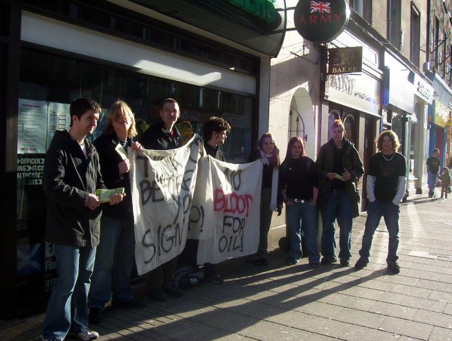 students protest in Stirling