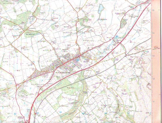 Ordnance survey map of the area.
