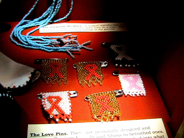 Necklace and love pins, Xhosa jewelery