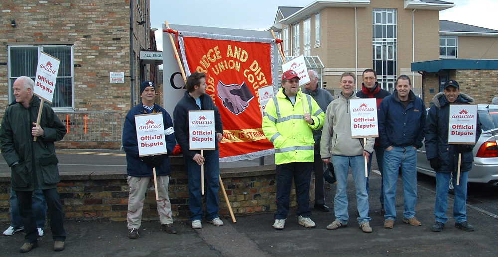 workers outside marshalls