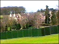 Fence around Breadsall Priory Hotel - bbc news pic