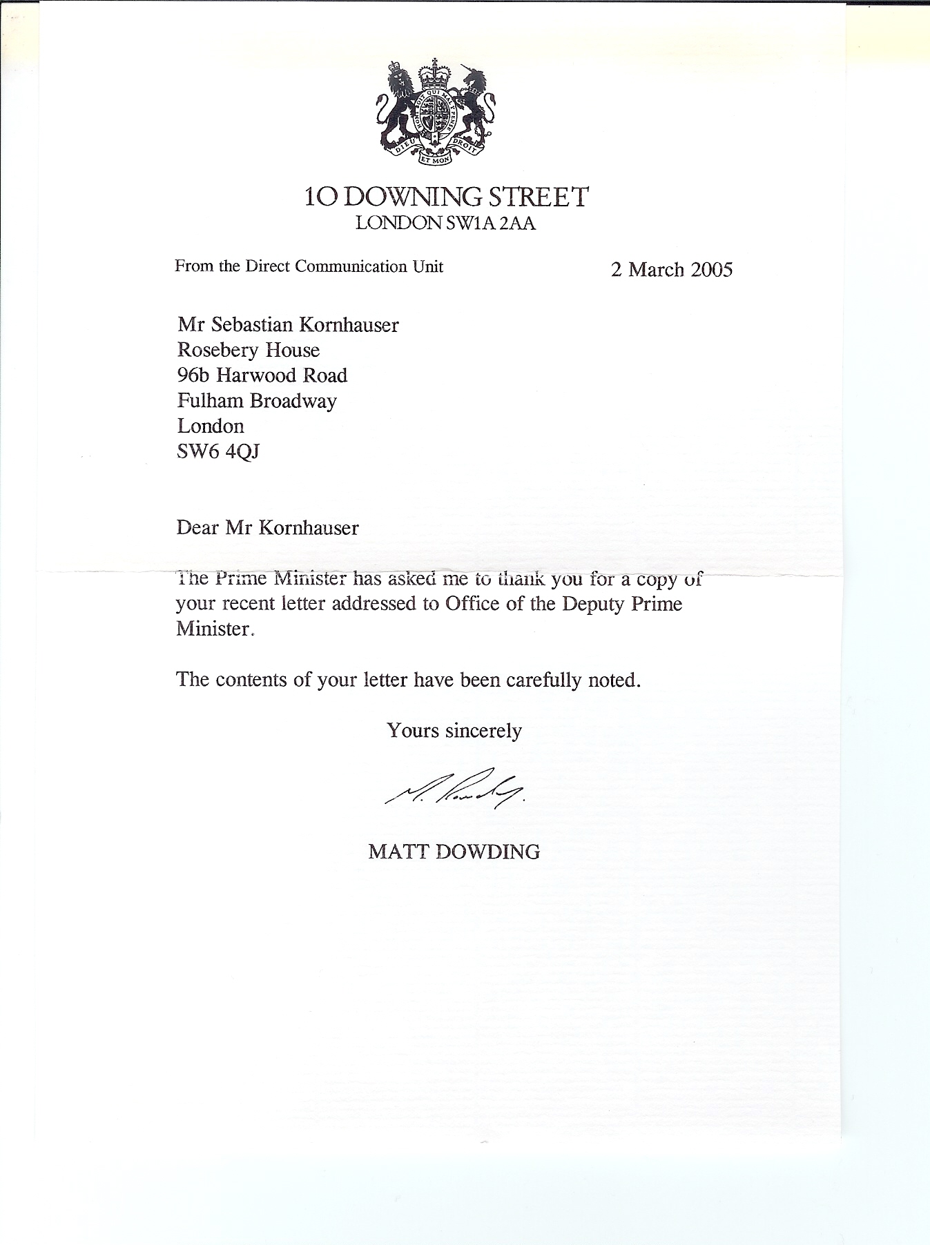 10 Downing Street March 2005