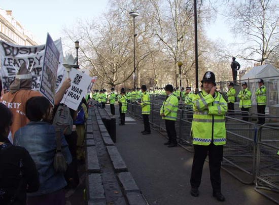 all the way down and either side