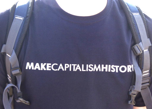 Ace t-shirts from RAN (Subverting the Make Poverty History logo)