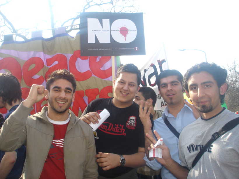 Umar Malik and friends from Saltley, Birmingham on the march