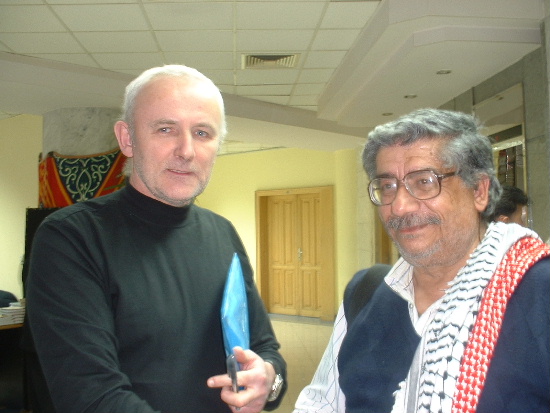 Mick Napier with Palestinian friend at the Cairo Conference.