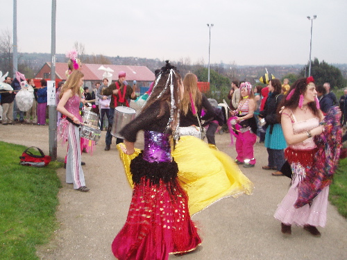The Sheffield Samba band got things started as people gathered
