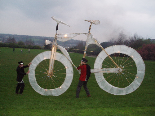 An even larger bike lead the carnival