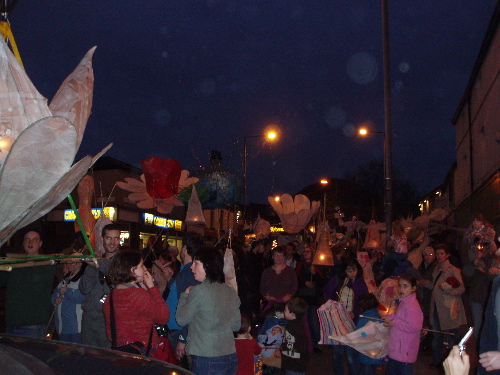 People make their way through the streets