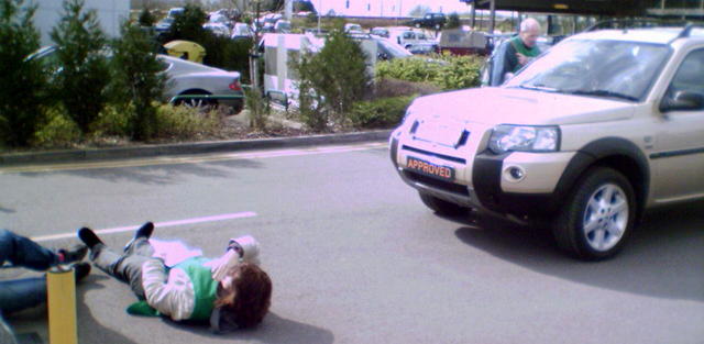 Blocking the exit to the site...