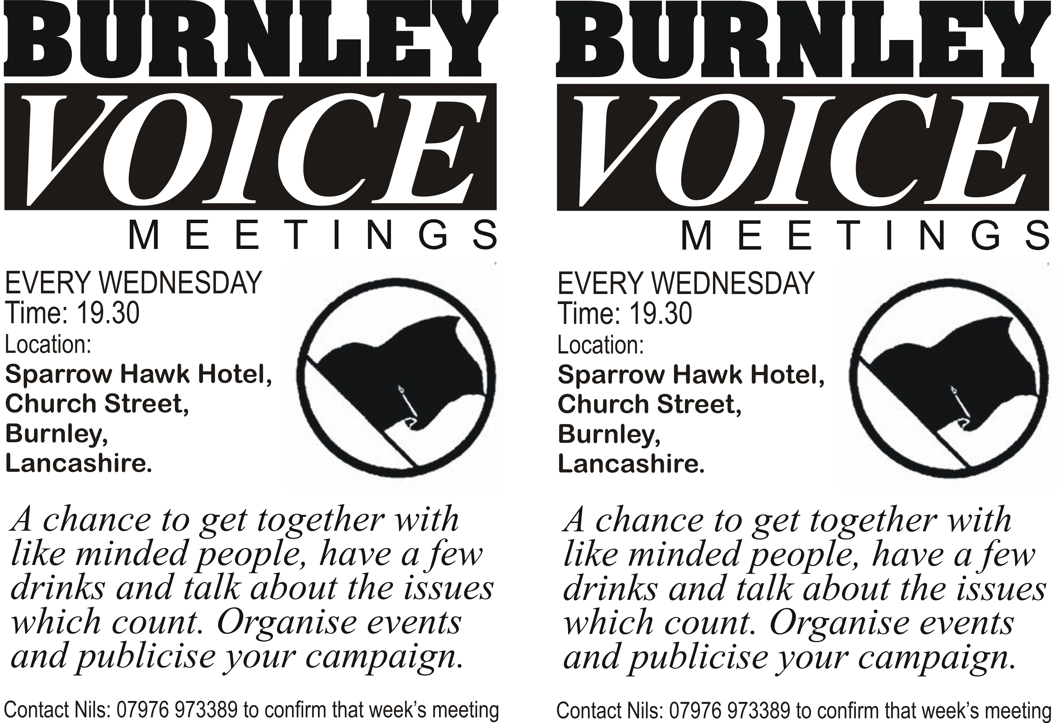 The Burnley Voice Meetings Flyer