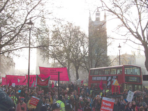 marching near parliament square