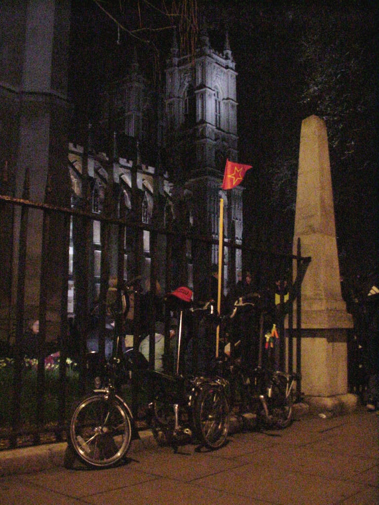 Brompton bike riders support the protest