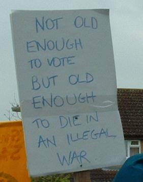 Not old enough to vote but old enough to die in an illegal war