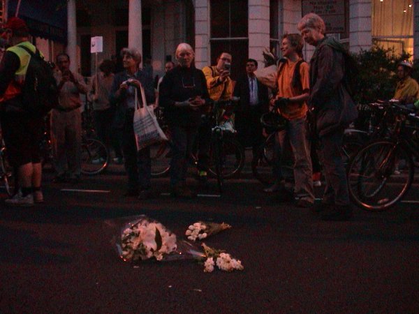 Flowers laid and a minutes silence observed