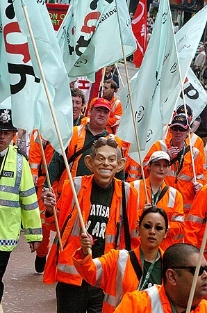 You could be forgiven for thinking that Mr Blair is not popular with railworkers