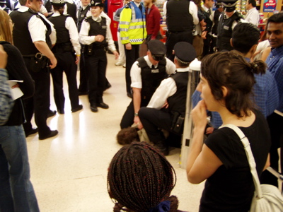 arrestee on the ground