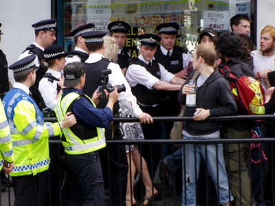 pushing the bystanders back