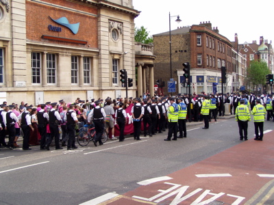 all for about 70 protesters