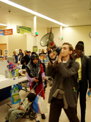 megaphone man also get the message across