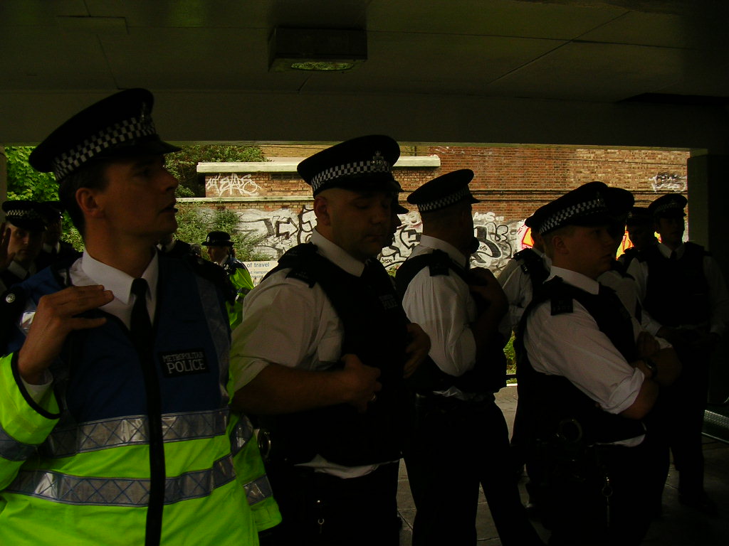 Police build up at Highbury and Islington station