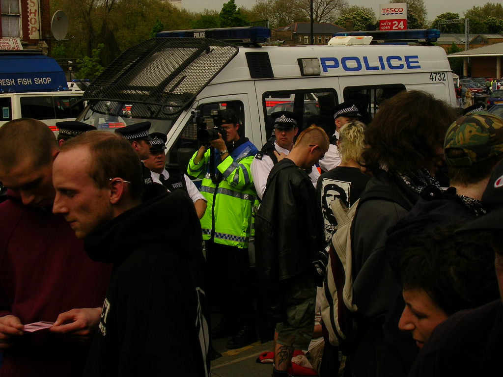 Protestors wait in the Bubble.
