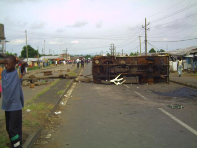 the students managed to burn a police truck and 2 other cars