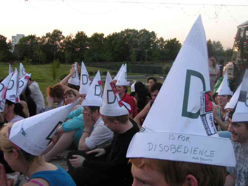 No! D is for DISOBEDIENCE and DIGNITY