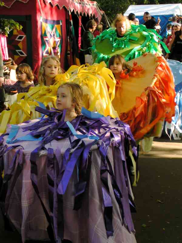 Procession I - colour wheels, rainbow too