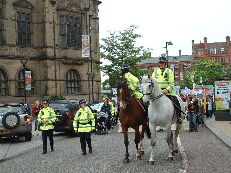 Marching past the Town Hall