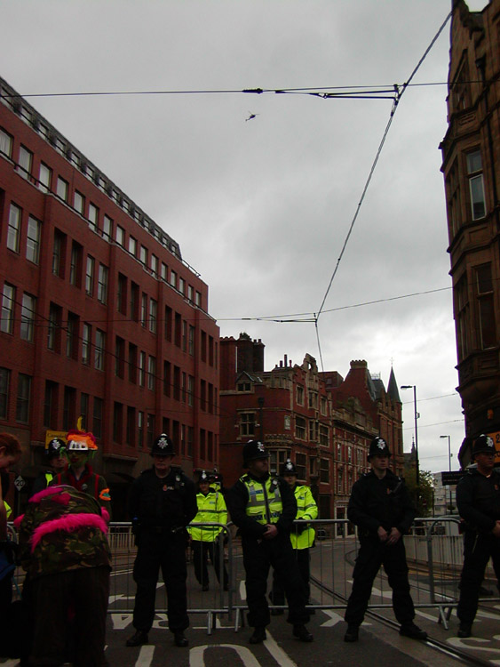 Police, again with copter overhead