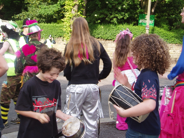 Local children join in