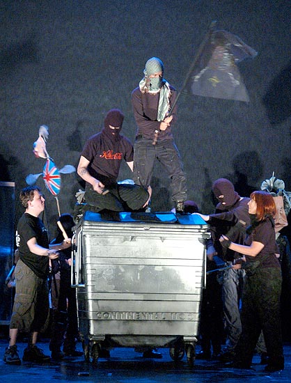 THE BLACK BLOC WITH WHEELIE BIN!!