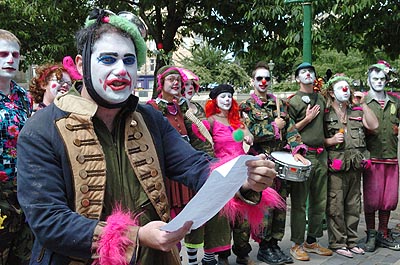 Corporal Punishment reviews the troops.