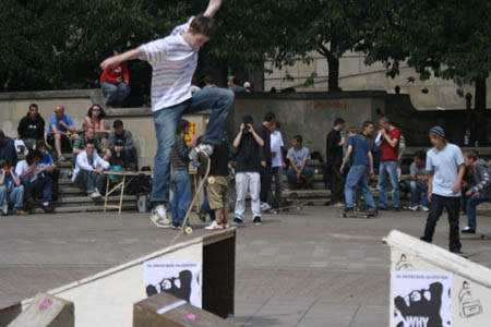 Skater in Bristo Square