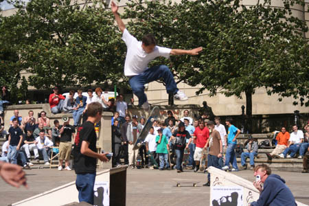 Skater in Bristo Square