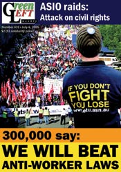 Current Green Left Weekly front cover (300,000 fight neoliberalism in Australia)
