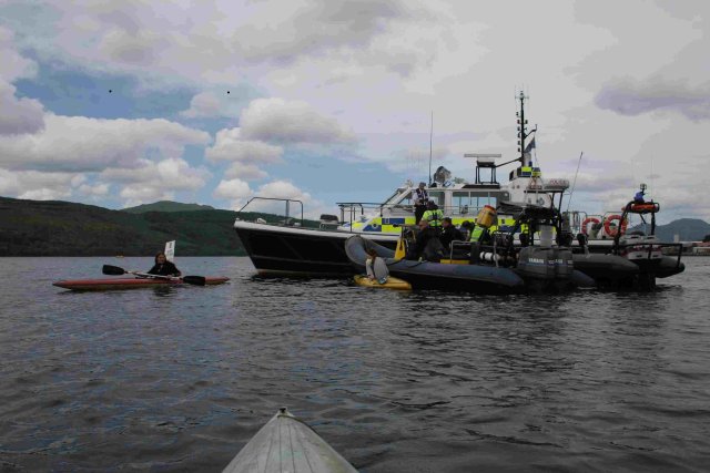 Kayak action at Faslane