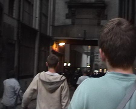 Locals facing up to cops in laneway