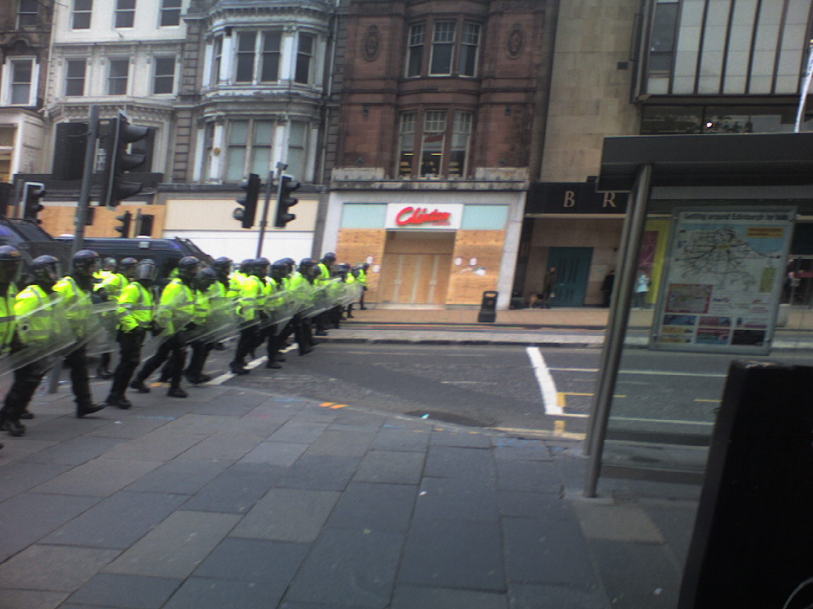 Police moving forward. 2:27pm