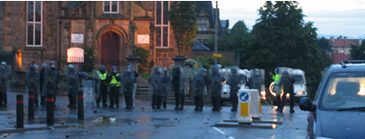 Police stopped the demo and deviated it (near Stirling)