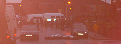 Rubber wheels put on the road as ppl go away