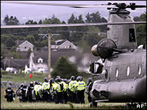 Helicopter landing ...